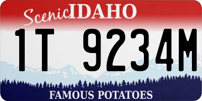 ID license plate 1T9234M
