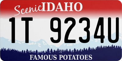 ID license plate 1T9234U