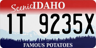 ID license plate 1T9235X