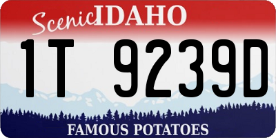 ID license plate 1T9239D