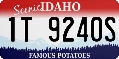 ID license plate 1T9240S