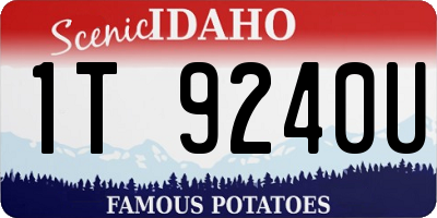 ID license plate 1T9240U