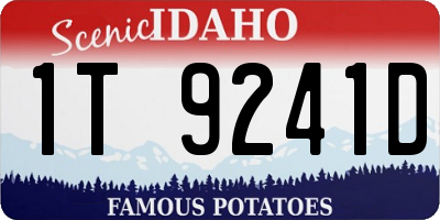 ID license plate 1T9241D