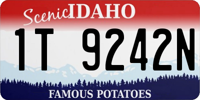 ID license plate 1T9242N