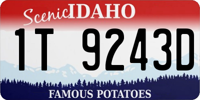 ID license plate 1T9243D