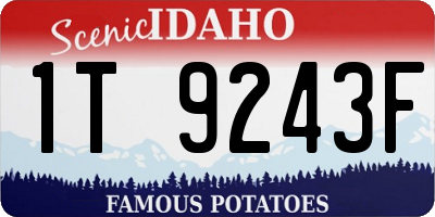 ID license plate 1T9243F