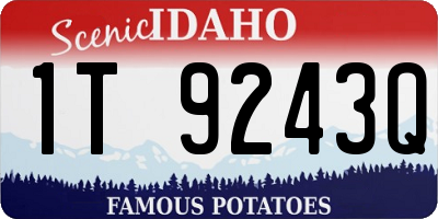 ID license plate 1T9243Q