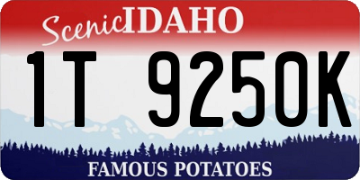 ID license plate 1T9250K