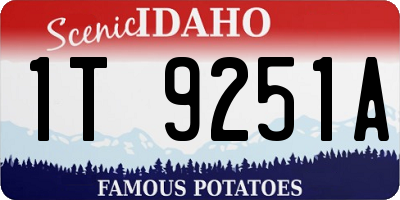 ID license plate 1T9251A