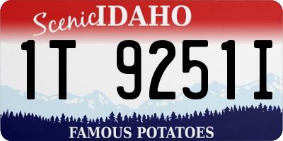 ID license plate 1T9251I