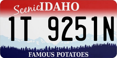 ID license plate 1T9251N