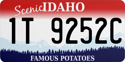 ID license plate 1T9252C