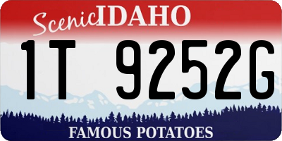 ID license plate 1T9252G