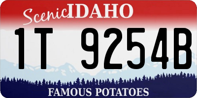 ID license plate 1T9254B