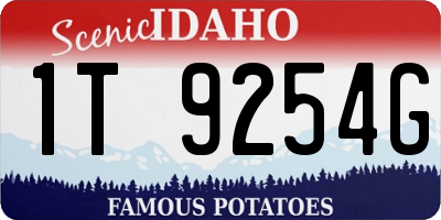 ID license plate 1T9254G