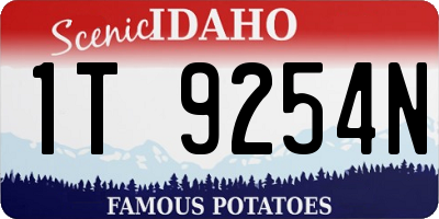 ID license plate 1T9254N