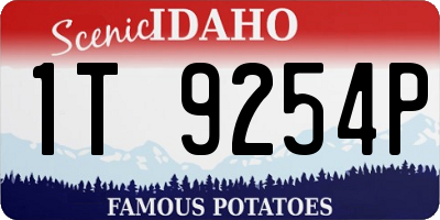 ID license plate 1T9254P