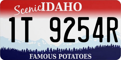 ID license plate 1T9254R