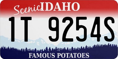 ID license plate 1T9254S