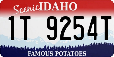 ID license plate 1T9254T