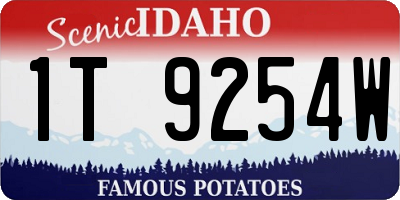 ID license plate 1T9254W