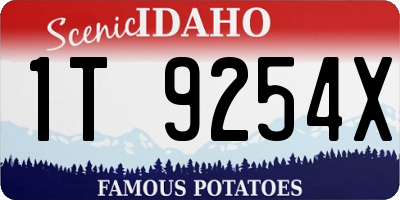 ID license plate 1T9254X