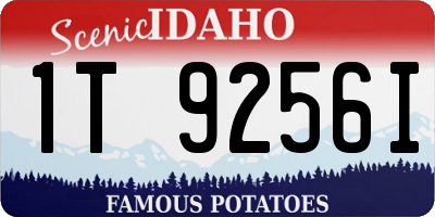 ID license plate 1T9256I