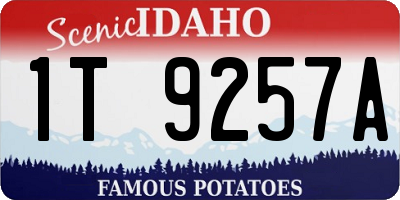 ID license plate 1T9257A