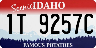 ID license plate 1T9257C