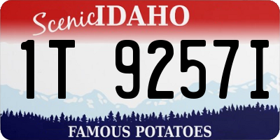 ID license plate 1T9257I