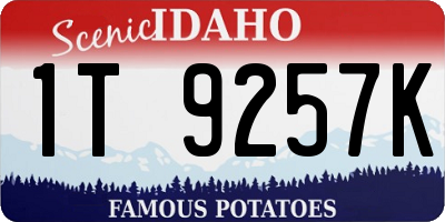 ID license plate 1T9257K