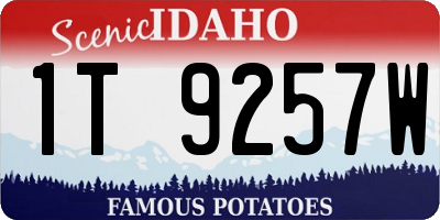 ID license plate 1T9257W