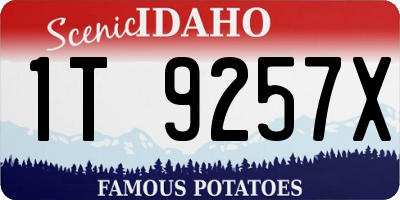 ID license plate 1T9257X