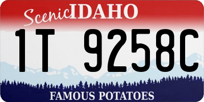ID license plate 1T9258C
