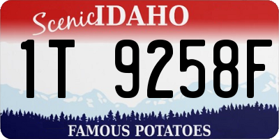 ID license plate 1T9258F