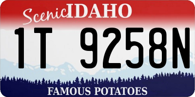 ID license plate 1T9258N