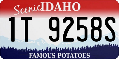 ID license plate 1T9258S