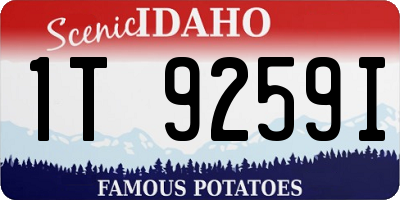 ID license plate 1T9259I