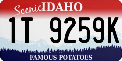 ID license plate 1T9259K