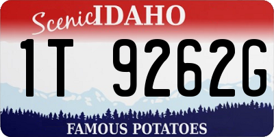 ID license plate 1T9262G