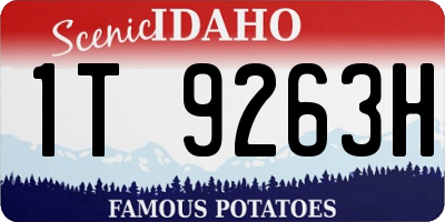 ID license plate 1T9263H