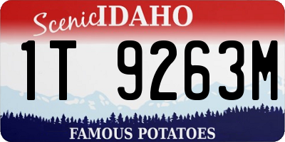ID license plate 1T9263M