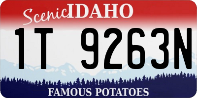 ID license plate 1T9263N