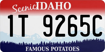 ID license plate 1T9265C