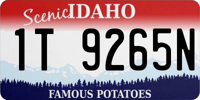 ID license plate 1T9265N