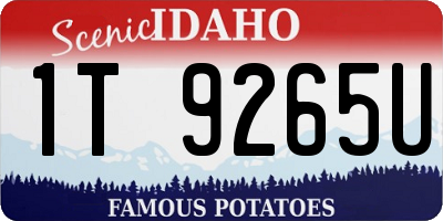 ID license plate 1T9265U