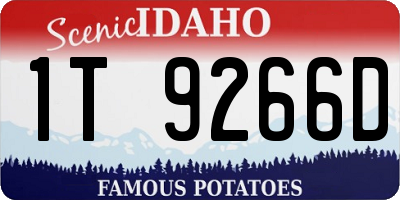 ID license plate 1T9266D