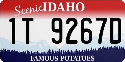 ID license plate 1T9267D