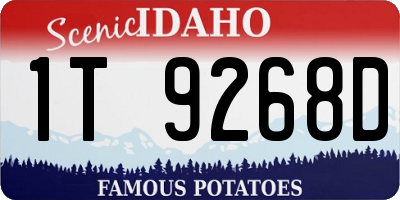 ID license plate 1T9268D