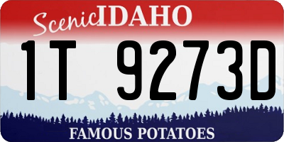 ID license plate 1T9273D